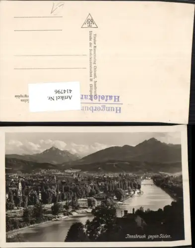414796,Innsbruck Teilansicht geg. Süden Fluss Bergkulisse