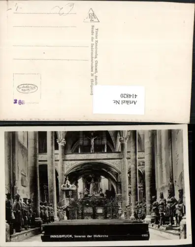 414820,Innsbruck Hofkirche Kirche Innenansicht Orgel Statuen