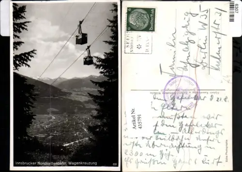 435791,Innsbrucker Nordkettenbahn Seilbahn Wagenkreuzung