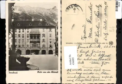 436005,Innsbruck Motiv aus d. Altstadt Goldenes Dachl Brunnen pub Helff