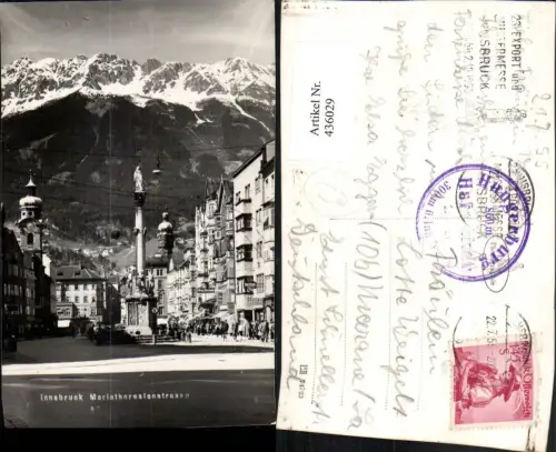 436029,Innsbruck Maria Theresienstraße Straßenansicht Annasäule Bergkulisse