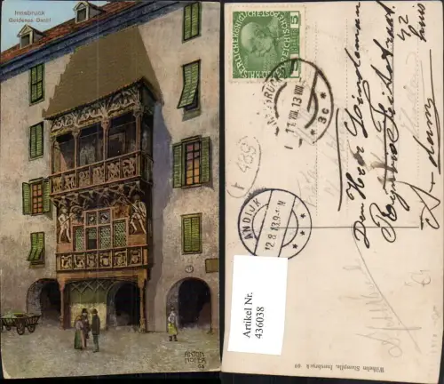 436038,Künstler AK Anton Hofer Innsbruck Goldenes Dachl