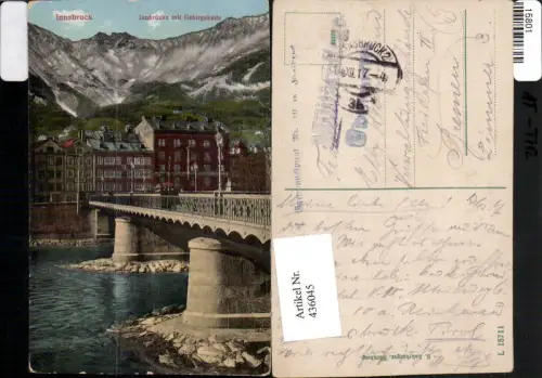 436045,Innsbruck Innbrücke Brücke m. Gebirgskette Bergkulisse