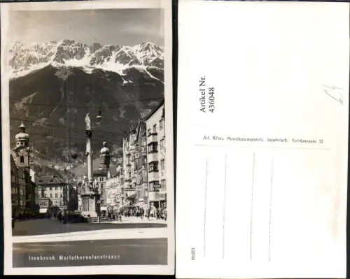 436048,Innsbruck Maria Theresienstraße Annasäule Straßenansicht Bergkulisse
