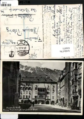 436071,Innsbruck Herzog Friedrichstraße m. Goldenen Dachl Brunnen Bergkulisse