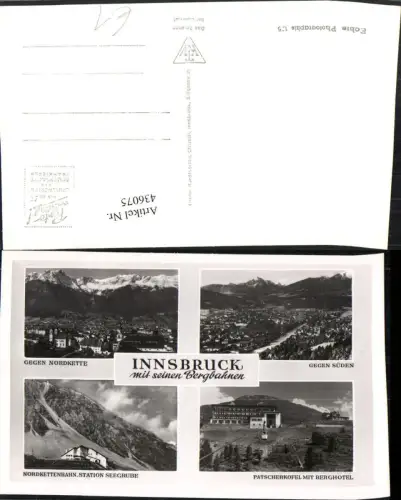 436075,Innsbruck Totale Nordkettenbahn Patscherkofel Mehrbildkarte