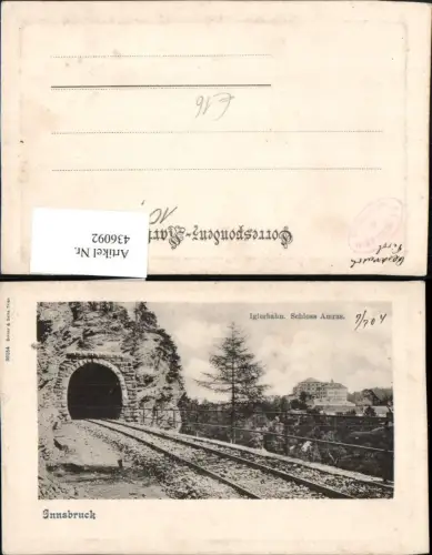 436092,Innsbruck Iglerbahn Tunnel m. Schloss Amras Ambras