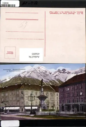 436093,Innsbruck Margarethenplatz m. Rudolfsbrunnen Brunnen Bergkulisse