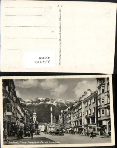 436100,Innsbruck Maria Theresienstraße Annasäule Geschäfte Bergkulisse