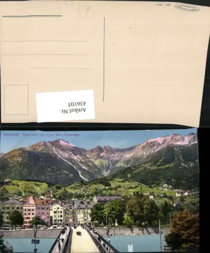 436103,Innsbruck Innbrücke Brücke m. Frau Hitt Bergkulisse