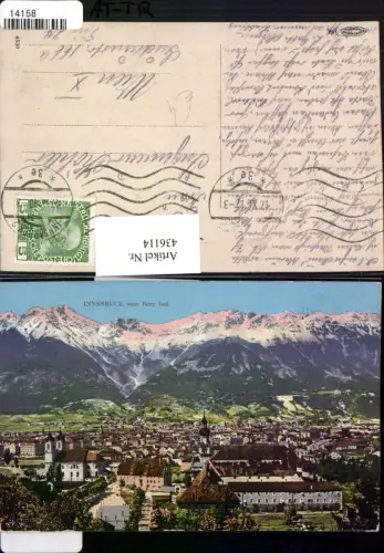 436114,Innsbruck Totale vom Berg Isel Bergkulisse