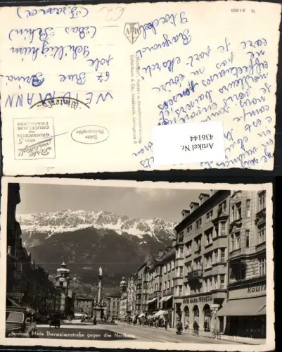 436144,Innsbruck Maria Theresienstraße Geschäfte Annasäule Bergkulisse