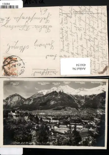 436154,Innsbruck Totale geg. Norden m. Berg Isel Bergkulisse