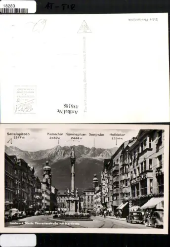 436188,Innsbruck Maria Theresienstraße Annasäule Bergkulisse