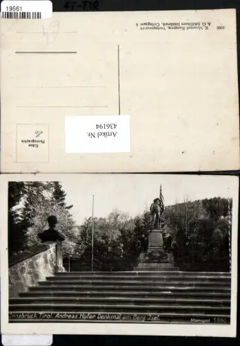 436194,Innsbruck Andreas Hofer-Denkmal am Berg Isel Statue