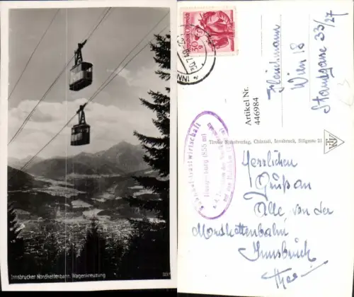 446984,Innsbruck Nordkettenbahn Seilbahn Wagenkreuzung Bergkulisse