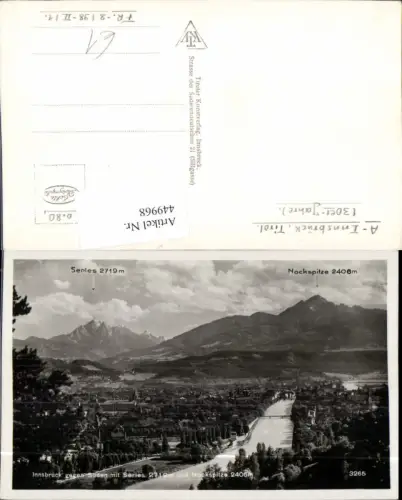 449968,Innsbruck Totale geg. Serles Nockspitze Bergkulisse