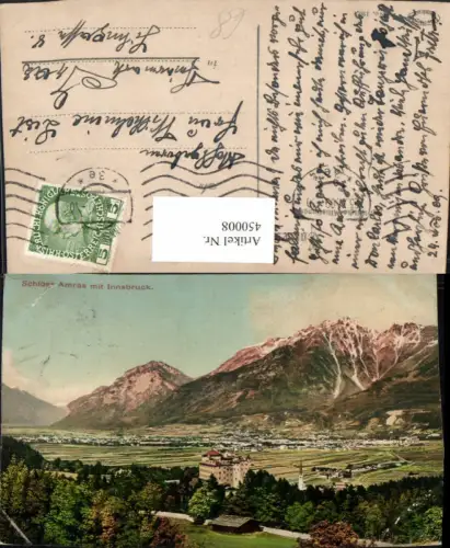 450008,Innsbruck Schloss Amras Ambras Bergkulisse