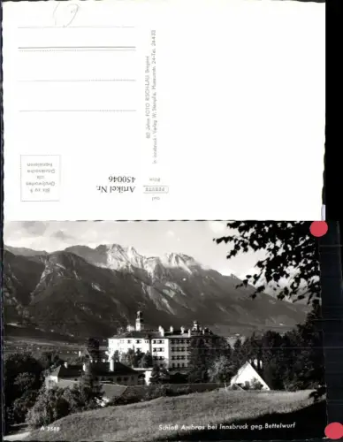 450046,Innsbruck Schloss Ambras geg. Bettelwurf Bergkulisse