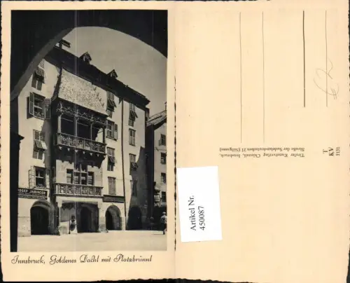 450087,Innsbruck Goldenes Dachl m. Platzbrünnl