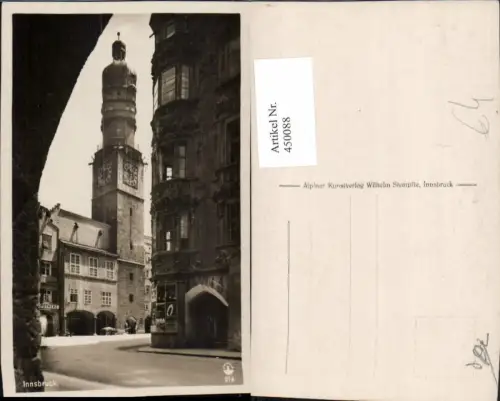 450088,Innsbruck Stadtturm Turm Straßenansicht