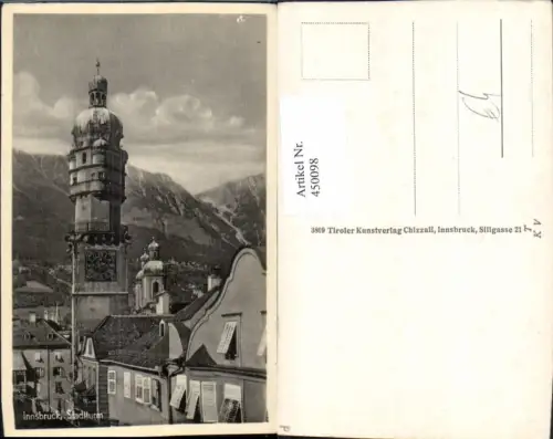 450098,Innsbruck Stadtturm Turm Bergkulisse