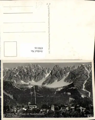 450116,Innsbruck Hungerburg m. Nordkettenbahn Hotel Mariabrunn Bergkulisse