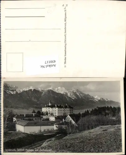 450117,Innsbruck Schloss Ambras m. Bettelwurf Bergkulisse