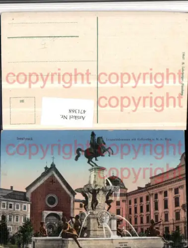 471368,Innsbruck Leopoldsbrunnen Brunnen m. Hofkirche u. Burg