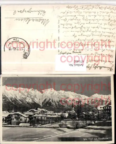 471402,Innsbruck Igls Totale m. Nordkette Bergkulisse Winterbild
