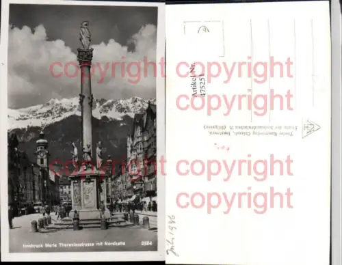 475251,Innsbruck Maria-Theresien-Straße Annasäule m. Nordkette Bergkulisse