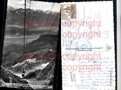 475258,Innsbruck Nordkettenbahn Seilbahn Blick von Hafelekar Bergkulisse