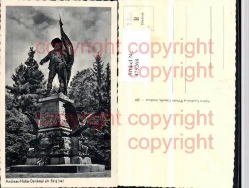 475268,Innsbruck Berg Isel Andreas-Hofer-Denkmal Statue pub Wilhelm Stempfle