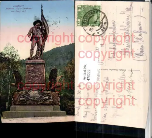 475272,Innsbruck Berg Isel Andreas-Hofer-Denkmal Statue pub Wilhelm Stempfle