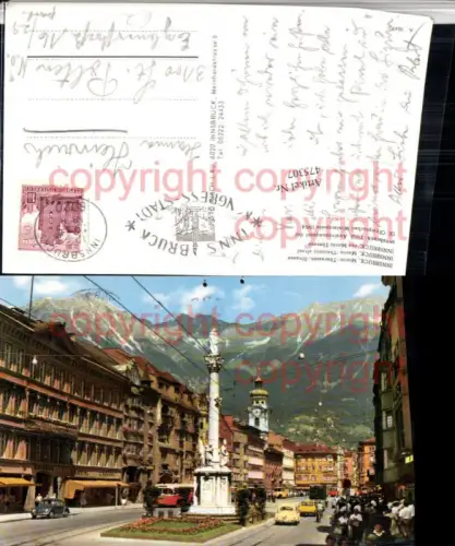 475307,Innsbruck Maria-Theresien-Straße Annasäule Bergkulisse