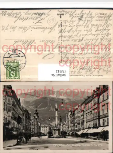 475312,Innsbruck Maria-Theresien-Straße Annasäule Bergkulisse