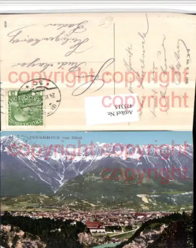 475315,Innsbruck Totale vom Silltal Bergkulisse