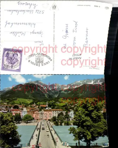 475327,Innsbruck Teilansicht Innbrücke Brücke m. Nordkette Bergkulisse