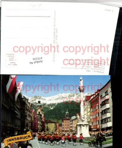 475336,Innsbruck Maria-Theresien-Straße Trachtenkapelle Tracht Annasäule