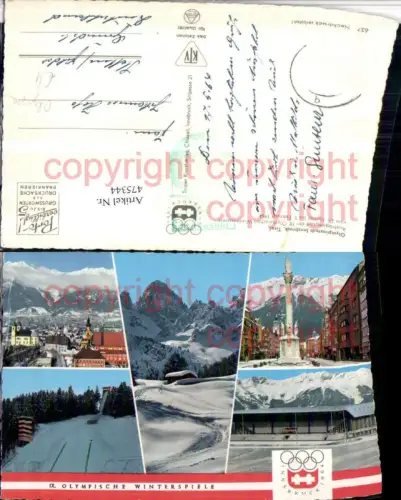 475344,Innsbruck Olympia 1964 Totale Schanze Mehrbildkarte Winterbilder