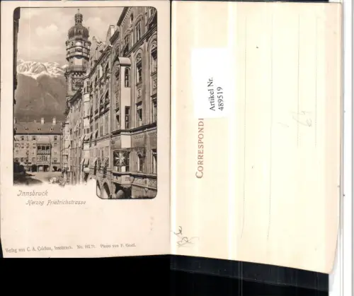489519,Innsbruck Herzog Friedrichstraße Goldenes Dachl pub C.A. Czichna 193/21