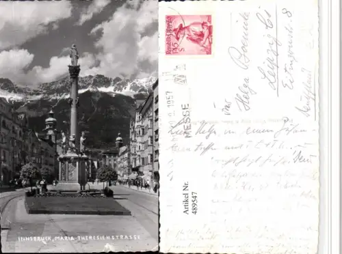 489547,Innsbruck Maria Theresien-Straße Annasäule Bergkulisse