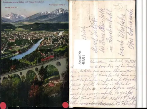489551,Innsbruck Totale geg. Süden Bergkulisse Hungerburgbahn