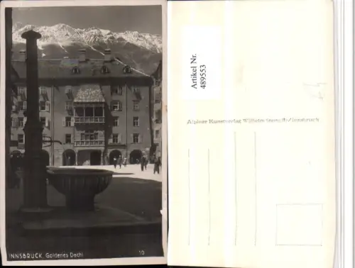 489553,Innsbruck Goldenes Dachl Brunnen Bergkulisse