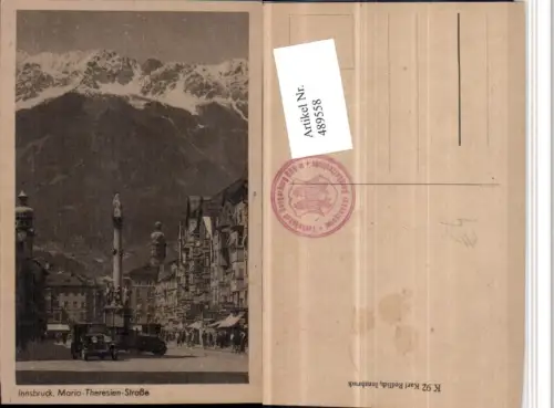 489558,Innsbruck Maria Theresien-Straße Annasäule Bergkulisse