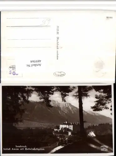 489564,Innsbruck Schloss Amras Ambras m. Bettelwurfspitze Bergkulisse
