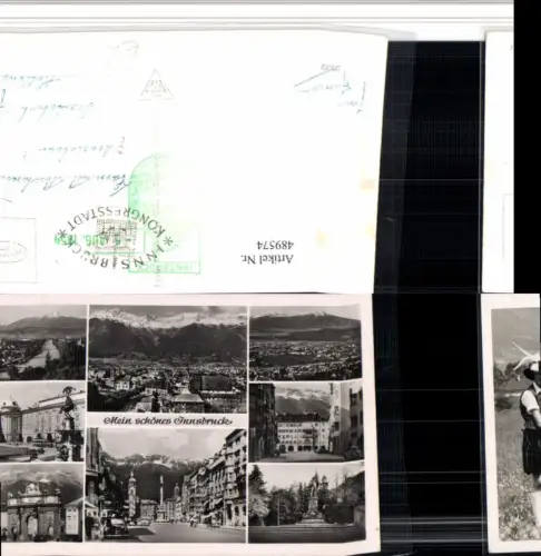 489574,Innsbruck Totale Goldenes Dachl Hofer-Denkmal Mehrbildkarte