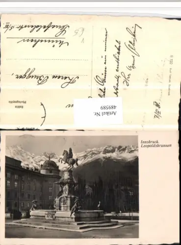 489589,Innsbruck Leopoldsbrunnen Brunnen Bergkulisse pub K. Redlich 120