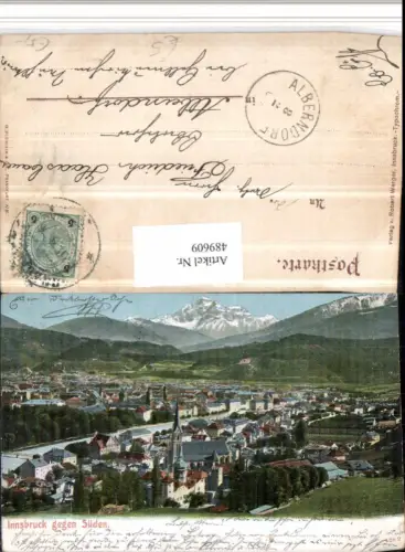 489609,Innsbruck Totale geg. Süden Bergkulisse