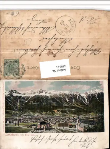 489613,Innsbruck Totale vom Berg Isel Bergkulisse